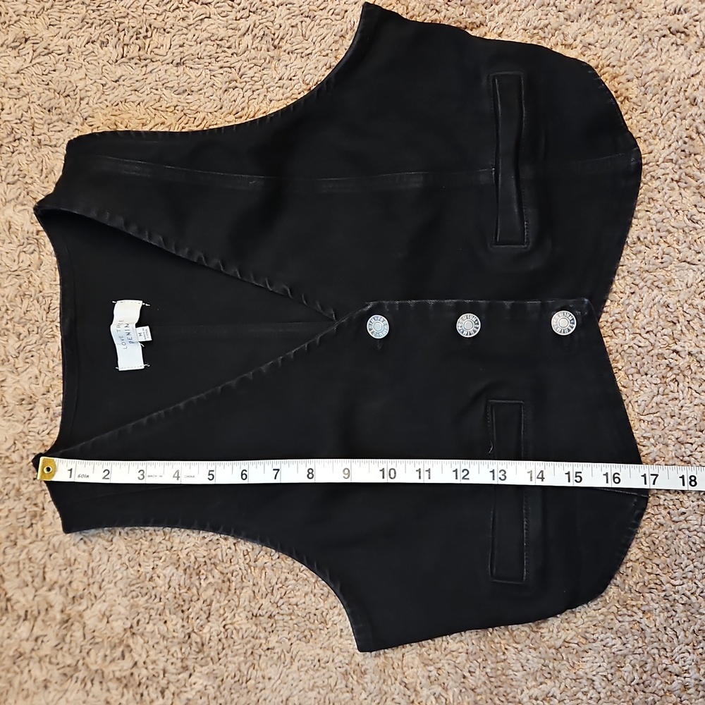 Love Tree Denim Black Cropped Vest - Picture 10 of 10